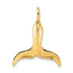 14K 3-D Polished Whale Tail Charm