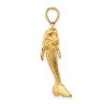 14K Polished and Textured Jumping Dolphin Charm - Image 2