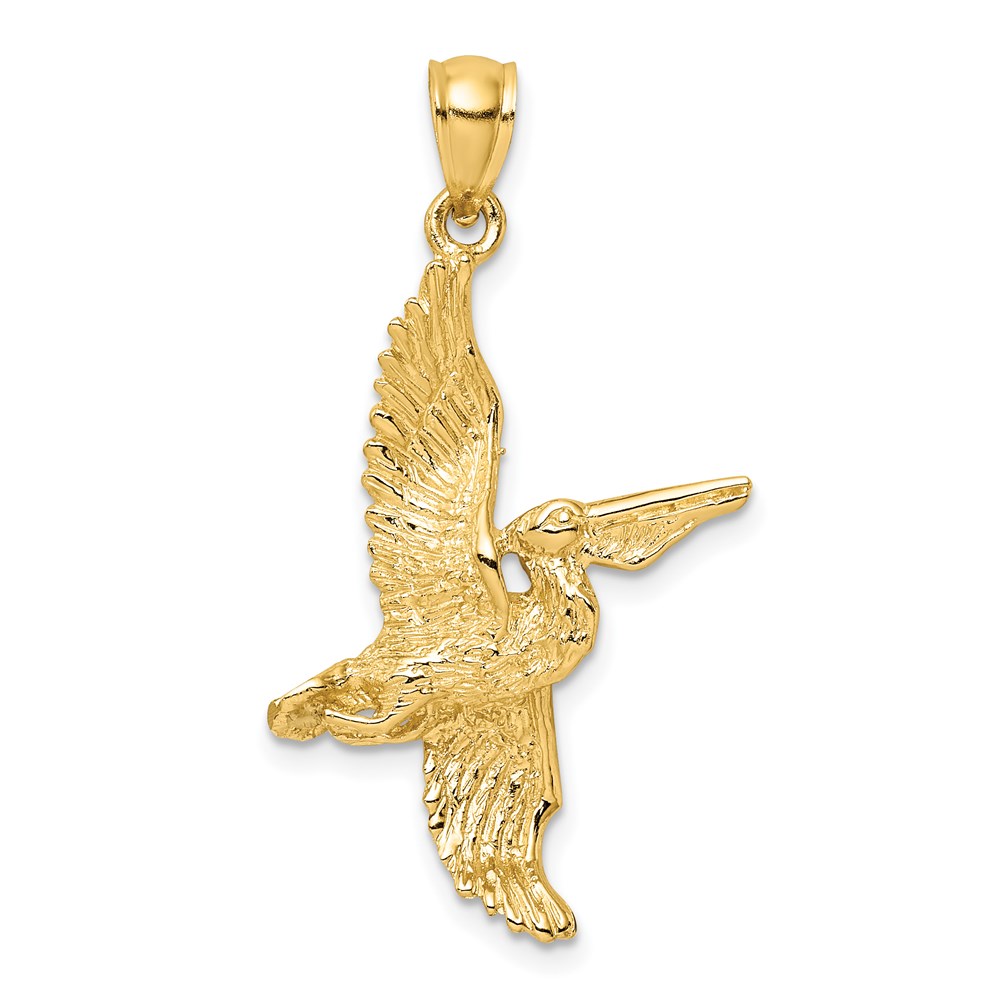 K7741.jpg 14K 3-D Pelican Flying Charm - Image 1