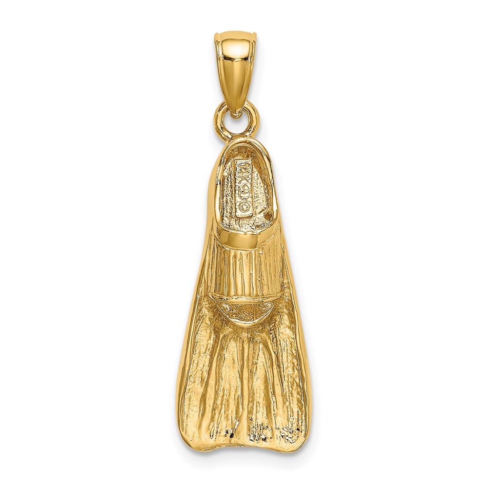 K7747.jpg 14K 3-D Scuba Flipper Charm - Image 1