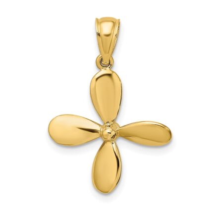 14K 3-D with 4 Blades Propeller Charm