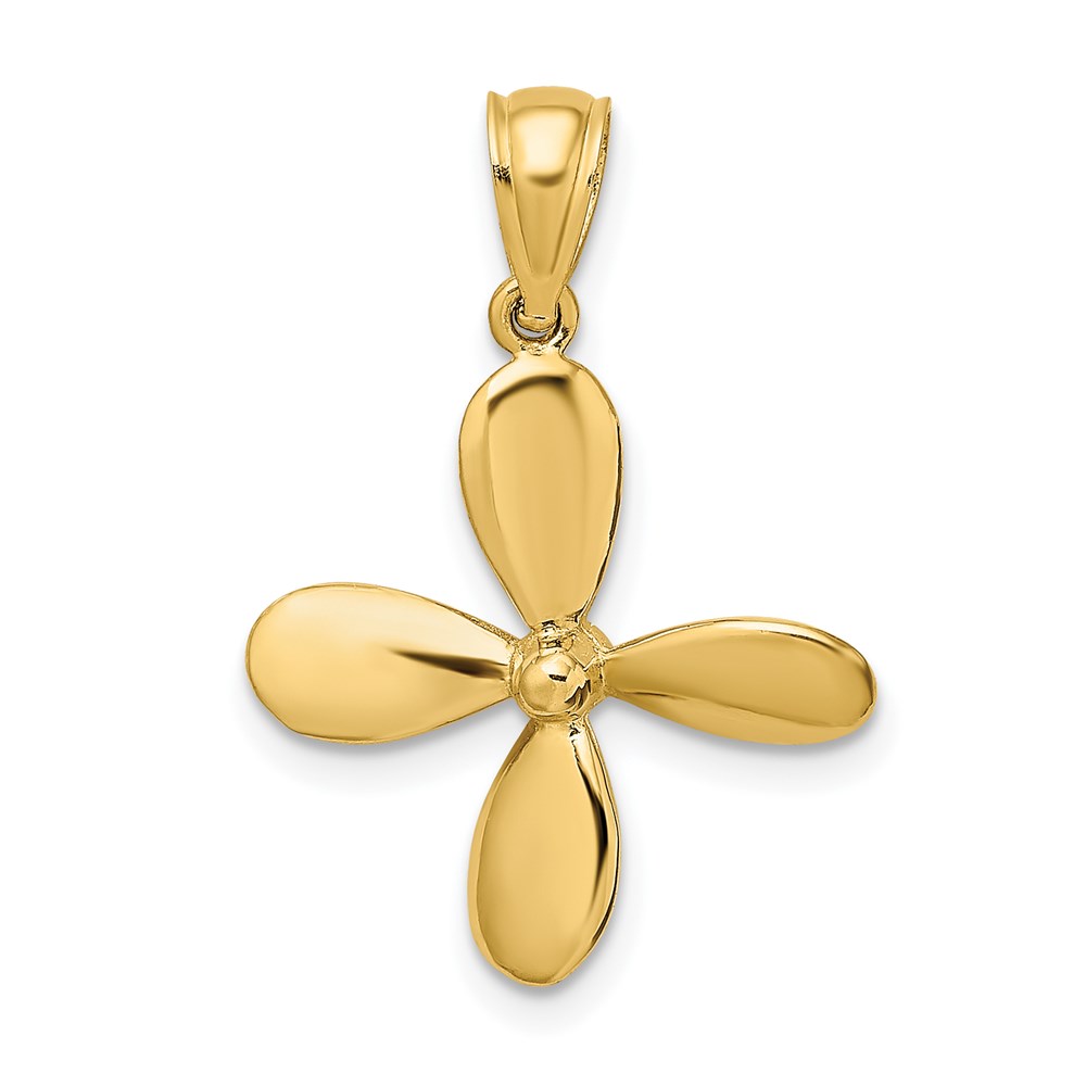 K7749.jpg 14K 3-D with 4 Blades Propeller Charm - Image 1