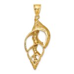 14K Cut-Out Conch Shell Skeleton Charm - Image 4