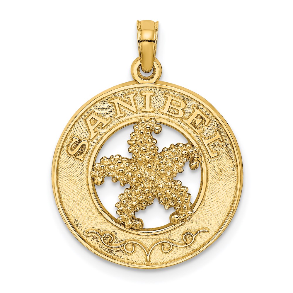 K7775.jpg 14K SANIBEL with Starfish Circle Charm - Image 1