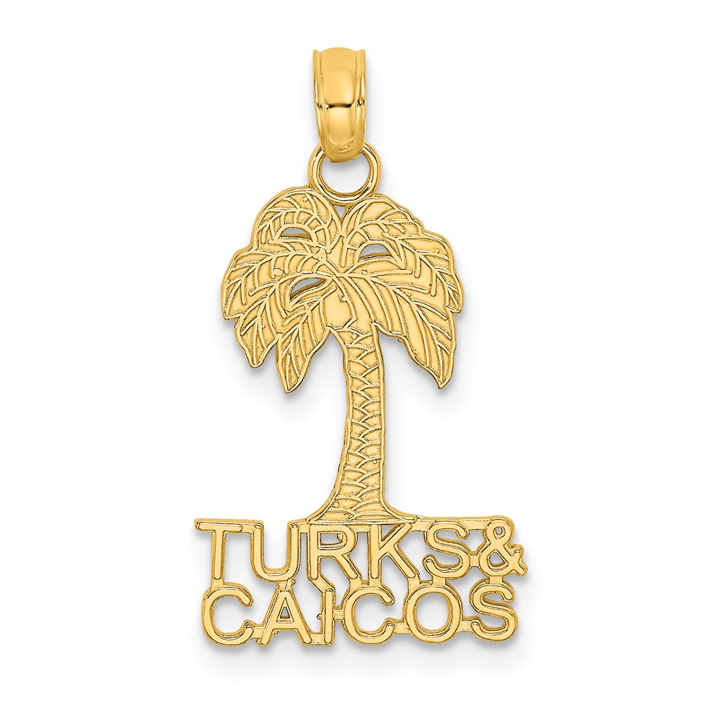 K7780.jpg 14K TURKS AND CAICOS Palm Tree Charm - Image 1