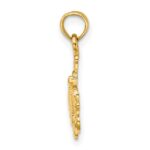14K Textured Mini Sea Turtle and Kelp Charm - Image 2