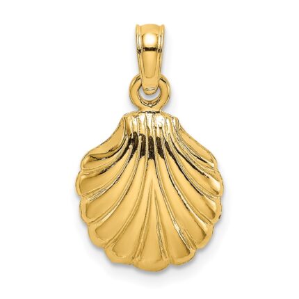 14K Polished Scallop Shell Charm