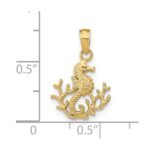 14K Textured Mini Seahorse and Coral Charm - Image 3