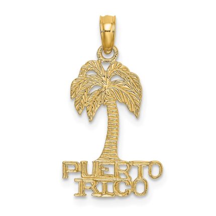 14K Flat PUERTO RICO Under Palm Tree Charm