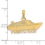 14K Polished PUERTO RICO Cruise Ship Charm - Image 2