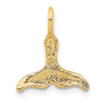 14K Polished Mini Whale Tail Charm - Image 4