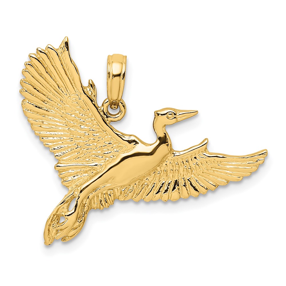 K7852.jpg 14K Flying Heron Bird Charm - Image 1