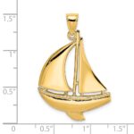 14K 2-D Polished Sailboat Charm - Image 3