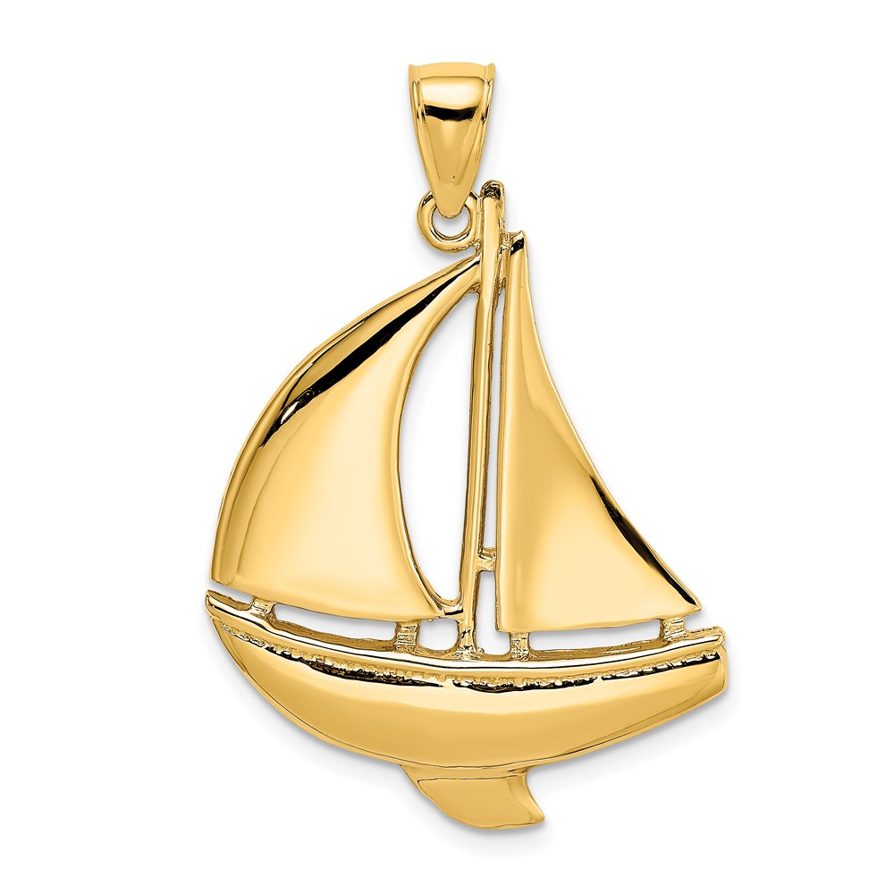 K7875.jpg 14K 2-D Polished Sailboat Charm - Image 1