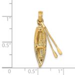 14K 3-D Boat with Dangling Oars Charm - Image 3