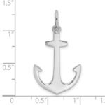 14K White Gold Polished 3-D Anchor Charm - Image 3