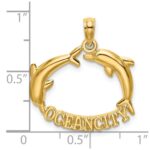 14k Polished OCEAN CITY with Jumping Dolphins Charm - Image 3