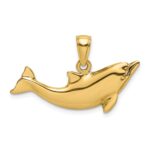 14K Polished Dolphin Charm