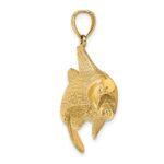 14K Large 2-D Textured Snook Red Fish Charm - Image 2