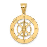 14K Nautical Compass with Moveable Needle Charm