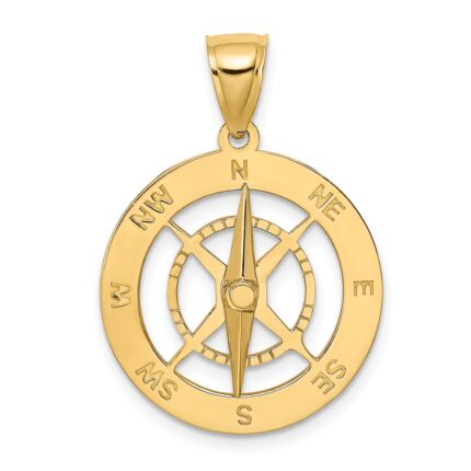 14K Nautical Compass with Moveable Needle Charm