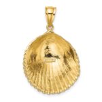 14K Textured Scallop Shell Charm - Image 4