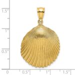 14K Textured Scallop Shell Charm - Image 3