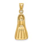 14K 3-D Scuba Flipper Charm