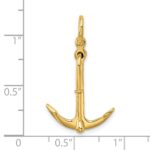 14K 3-D Polished Anchor 2-Piece and Moveable Charm - Image 5