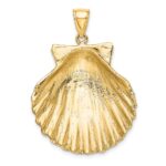 14K Large Textured Scallop Shell Charm - Image 4