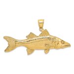 14K Large 3-D Snook Fish Charm - Image 4
