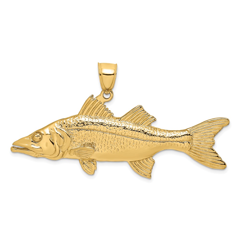 K7959.jpg 14K Large 3-D Snook Fish Charm - Image 1