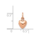 14K Rose Polished 3-D Puffed Heart Charm - Image 4