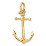 14K 3-D Anchor with Shackle Bail Charm - Image 4