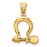 14K 3-D Large Shackle Link with Moveable Screw Charm - Image 4