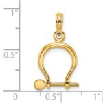 14K 3-D Small Shackle Link with Moveable Screw Charm - Image 3