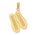 14K Polished Large MARCO ISLAND Double Flip-Flop Charm - Image 4