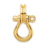 14K 3-D Large Shackle Link with Pulley Bail Charm