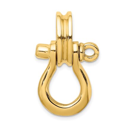 14K 3-D Large Shackle Link with Pulley Bail Charm