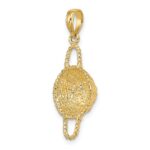 14K 3-D 2 Handles Round Basket Charm - Image 5