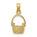 14K 3-D Moveable Handle Basket Charm