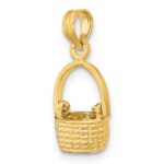 14K 3-D Moveable Handle Basket Charm - Image 5