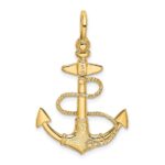 14K 3-D Textured Anchor with Rope and Shackle Bail Charm - Image 4