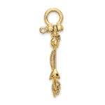 14K 3-D Anchor with Long T-Bar and Shackle Bail Charm - Image 2