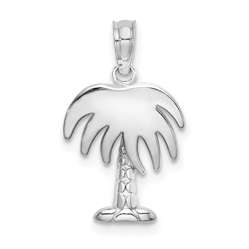 K8005W.jpg 14K White Gold Charleston Palm Tree Charm - Image 1