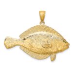 14K Large 3-D Flounder Fish Charm - Image 4