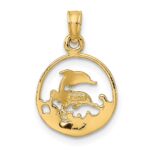 14K Two Dolphins in Circle Charm - Image 4