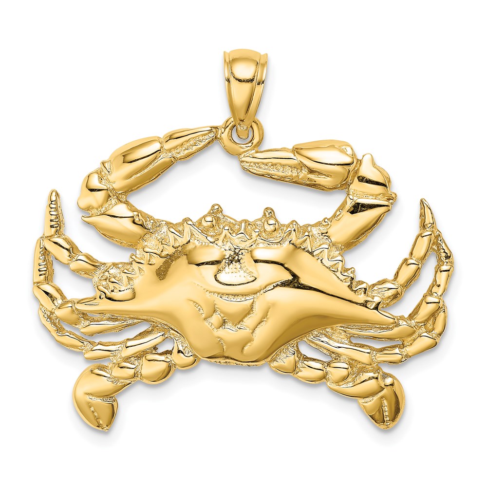 K8056.jpg 14K Large Blue Crab Charm - Image 1