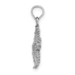 14K White Gold Beaded Textured Starfish Charm - Image 2