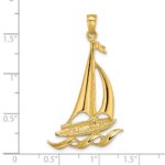 14k Sailboat with Waves Pendant - Image 4